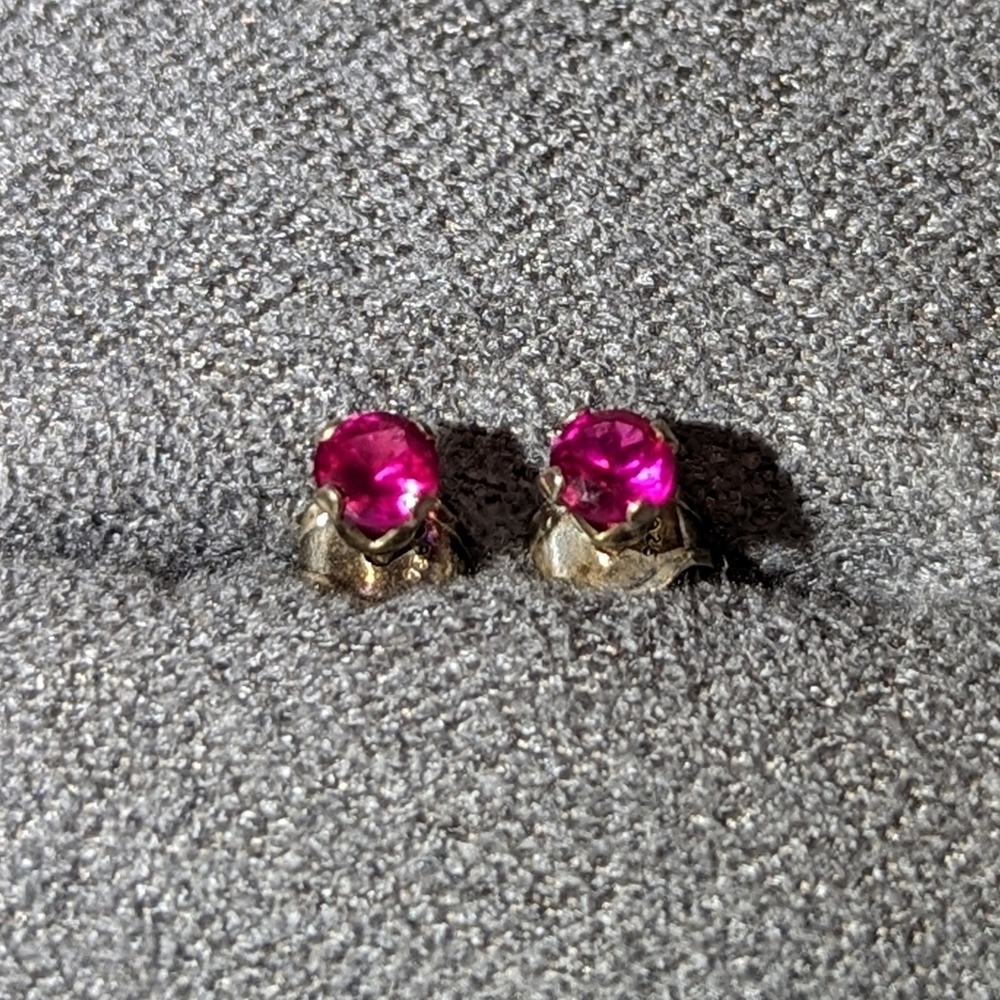Ruby 925 Silver Stud Earrings - image 2
